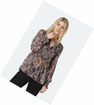 Women's Ilse Jacobsen Blouse Brown | IZ9036817