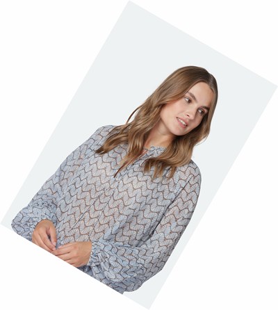 Women's Ilse Jacobsen Blouse Grey | SB4072358
