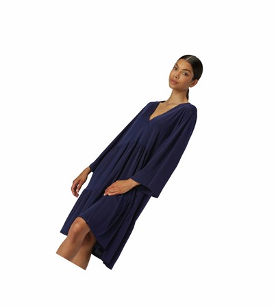Women's Ilse Jacobsen Dress Indigo | TZ6407519