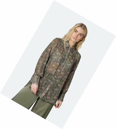 Women's Ilse Jacobsen Shirts Green | PM9174853