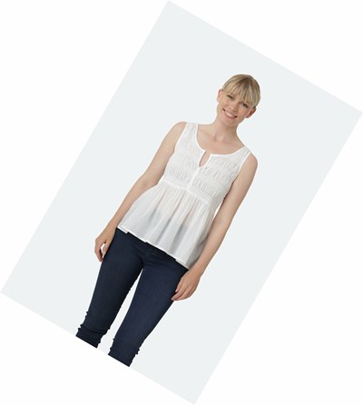 Women's Ilse Jacobsen Tops White | CZ9245167